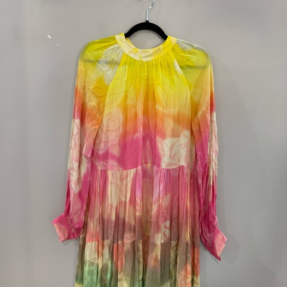 Anthropologie Siddhartha Bansal Dress Neck-Tie Maxi in Watercolor Floral - Picture 7 of 9